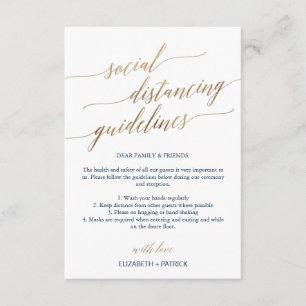 Carte D'accompagnement Elegant Gold & Marine Mariage de détresse sociale