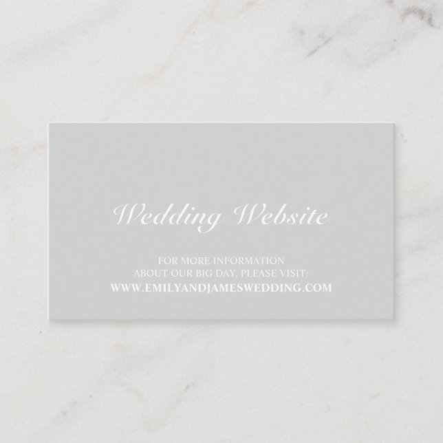 Carte D'accompagnement Elegant Grey Mariage Website (Devant)