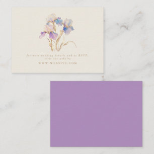 Carte D'accompagnement Elegant Iris Floral Mariage Website RSVP