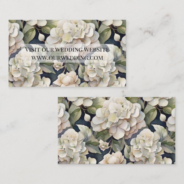 Carte D'accompagnement Elégant ivoire rose marine couleur aquarelle fleur (Devant / Derrière)