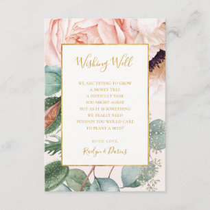 Carte D'accompagnement Elégant Jardin Floral Pastel Mariage