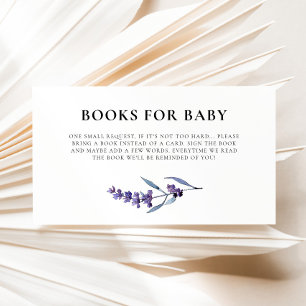 Carte D'accompagnement Elegant Lavender Books for Baby Request