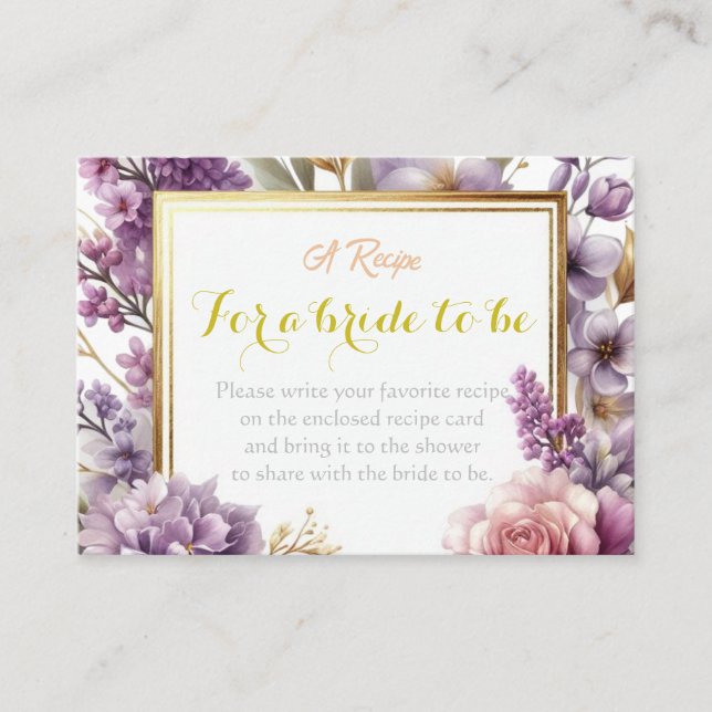 Carte D'accompagnement Élégant Lavender Fleur sauvage personnalisé (Devant)