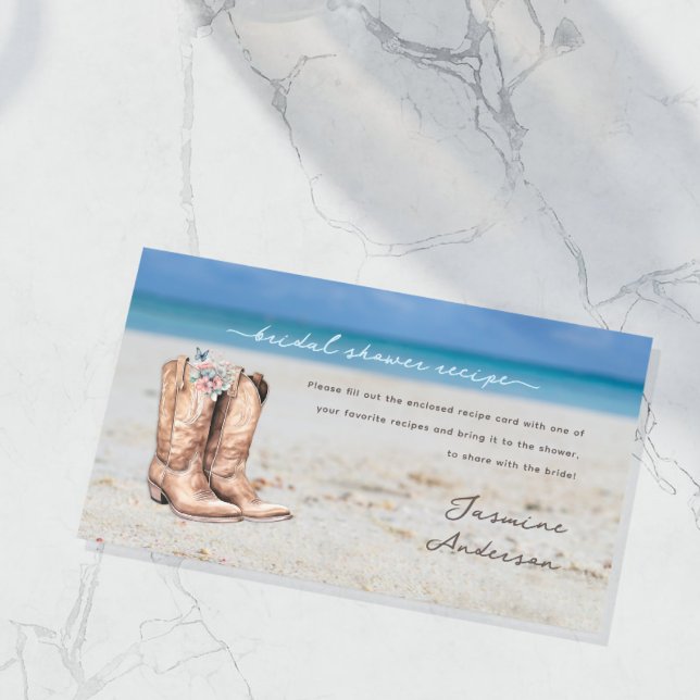 Carte D'accompagnement Elégant littoral Cowgirl Beach Fête des mariées Re (Créateur téléchargé)