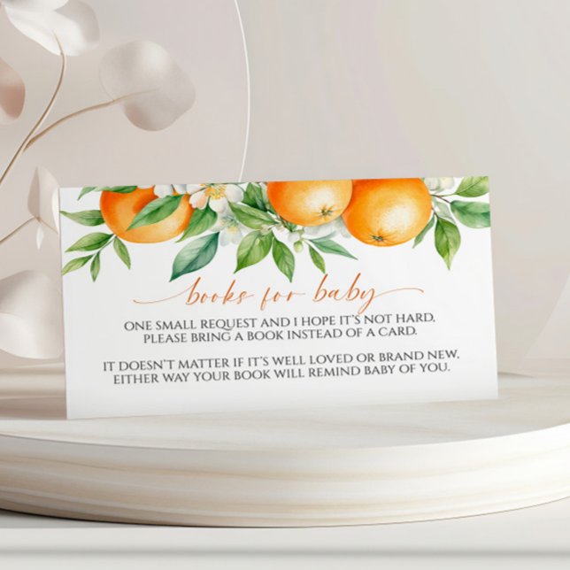 Carte D'accompagnement Elégant Livre Floral Orange pour Baby Encape Card (Créateur téléchargé)