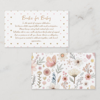 Carte D'accompagnement Elégant Livres Fleurs sauvages Pour Baby Encape Ca