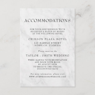Carte D'accompagnement Elégant Marbre Mariage tendance Hébergements