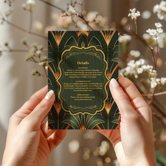 Carte D'accompagnement Elégant Mariage Art Déco Géométrique (Créateur téléchargé)