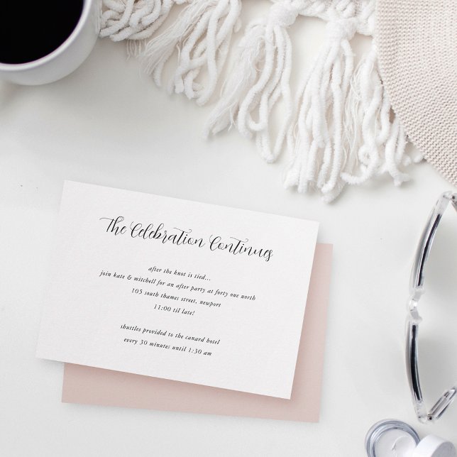 Carte D'accompagnement Élégant Mariage de calligraphie après la fête (Créateur téléchargé)