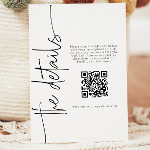 Carte D'accompagnement Élégant Mariage de calligraphie détails code QR