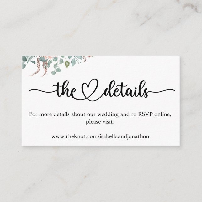 Carte D'accompagnement Élégant Mariage de calligraphie Site Web Boîtier v (Devant)