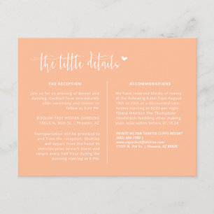 Carte D'accompagnement Elegant Mariage de pêche Boho Détails QR Code