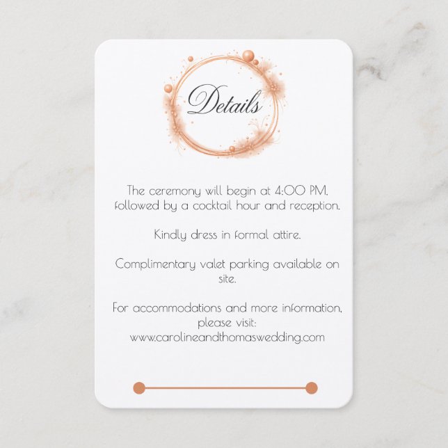 Carte D'accompagnement Élégant Mariage de pointes d'éclaboussure de scrip (Devant)