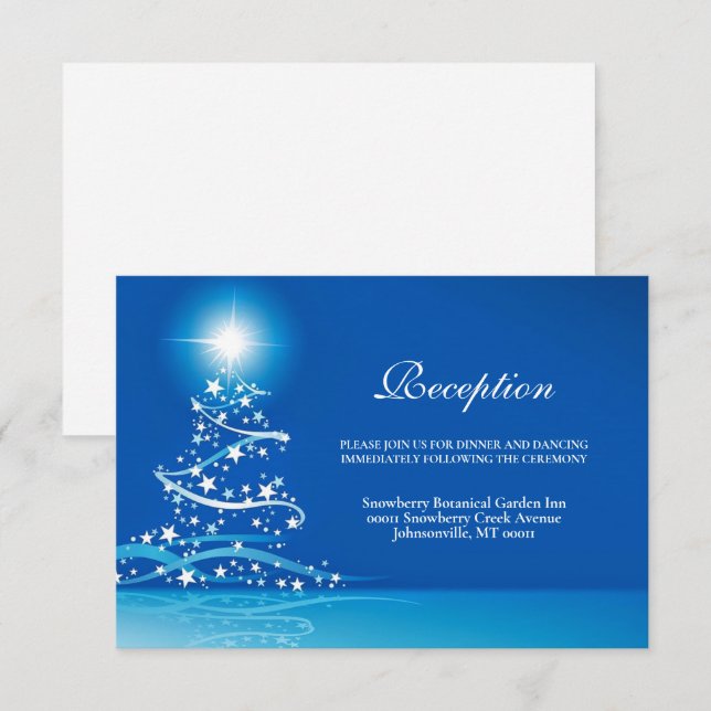 Carte D'accompagnement Élégant Mariage d'étincelle Winter Wonderland (Devant / Derrière)