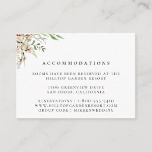 Carte D'accompagnement Elégant Mariage Fleur sauvage