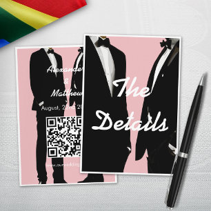 Carte D'accompagnement Elégant Mariage gay moderne