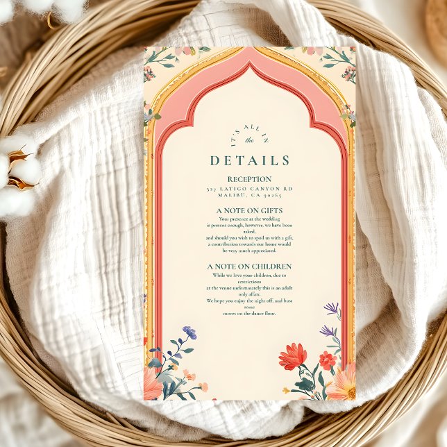 Carte D'accompagnement Élégant Mariage islamique floral (Créateur téléchargé)