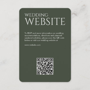 Carte D'accompagnement Élégant Mariage moderne de mousse verte