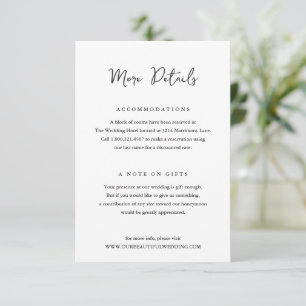 Carte D'accompagnement Élégant Mariage noir et blanc propre