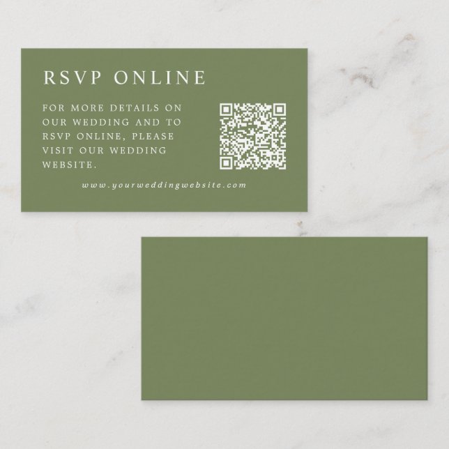 Carte D'accompagnement Élégant Mariage RSVP minimal en ligne (Devant / Derrière)