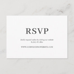 Carte D'accompagnement Élégant Mariage simple en ligne photo RSVP