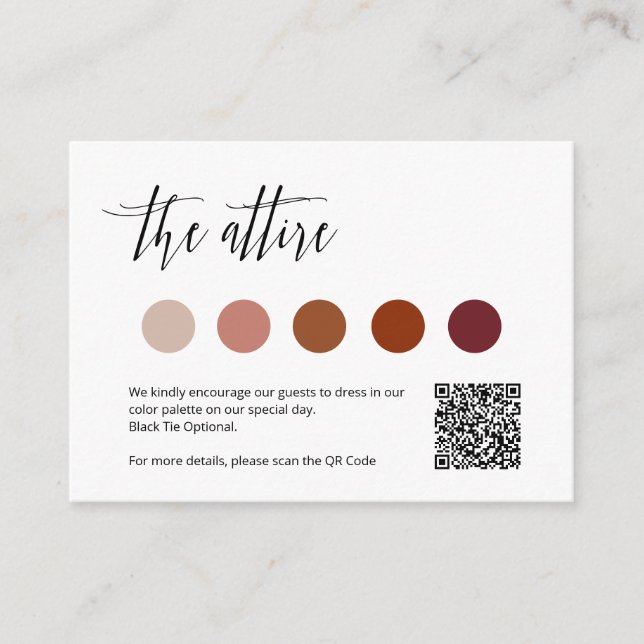Carte D'accompagnement Elégant Mariage Toute couleur Pallette QR Code Car (Devant)