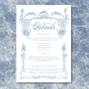 Carte D'accompagnement Élégant mariage victorien de style chinoiserie ble