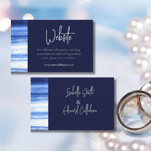 Carte D'accompagnement Elegant Marine Aquarelle Paint Wash Site Mariage