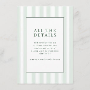 Carte D'accompagnement Elegant Menthe Rayures Verticales