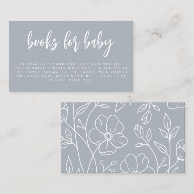 Carte D'accompagnement Élégant minimal moderne | Livres pour boîtier bébé (Devant / Derrière)