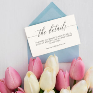 Carte D'accompagnement Élégant minimaliste calligraphie Détails du Mariag