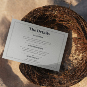 Carte D'accompagnement Elégant minimaliste chic détails Mariage