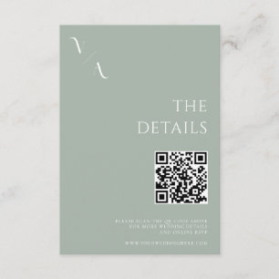 Carte D'accompagnement Élégant minimaliste moderne Sage Mariage vert