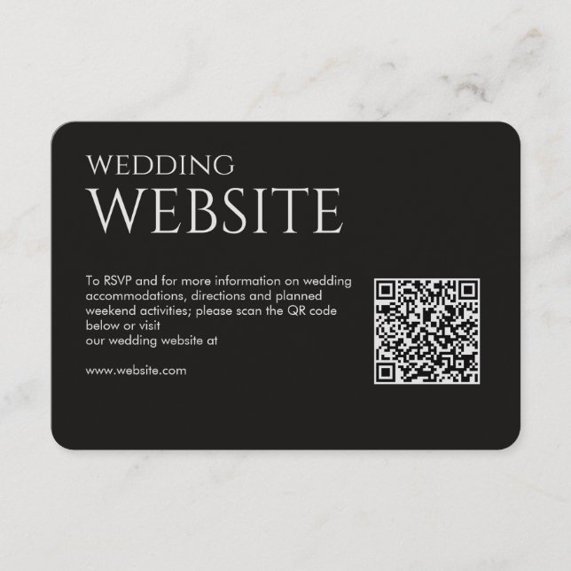 Carte D'accompagnement Élégant moderne fumée Mariage noir (Devant)