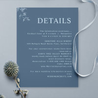 Élégant, moderne, minimaliste Mariage bleu Détails