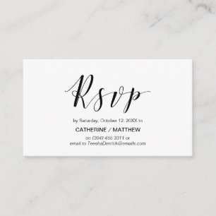 Carte D'accompagnement Élégant moderne, Script noir, réponse RSVP