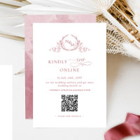Élégant Monogram Bourgogne RSVP en ligne QR Code