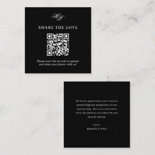 Carte D'accompagnement Élégant Monogramme Minimum QR Code Partager L'Amou