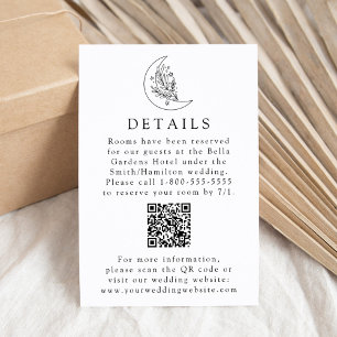 Carte D'accompagnement Elegant Moon and Stars Détails du Mariage QR Code