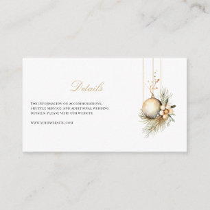 Carte D'accompagnement Élégant Noël Floral Winter Détails