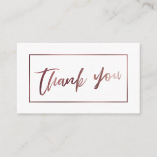 Carte D'accompagnement Elégant or Rose moderne sur Merci blanc Insérer