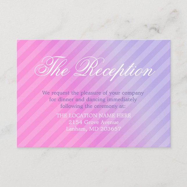 Carte D'accompagnement Elegant Pastel Pink Lilac Fiche d'information (Devant)