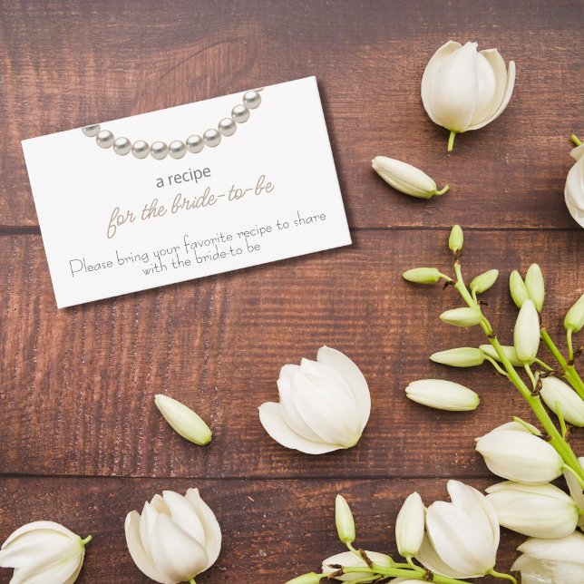 Carte D'accompagnement Elegant Pearl Recette pour que la mariée soit (Créateur téléchargé)