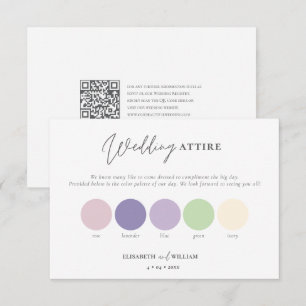 Carte D'accompagnement Elégant QR Code lilas rose Pastel Mariage habillé