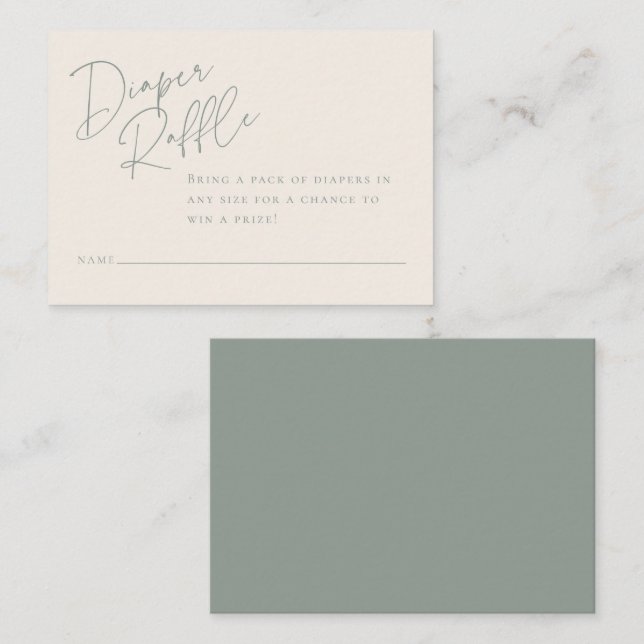 Carte D'accompagnement Élégant raffe de couches | Sage Green (Devant / Derrière)