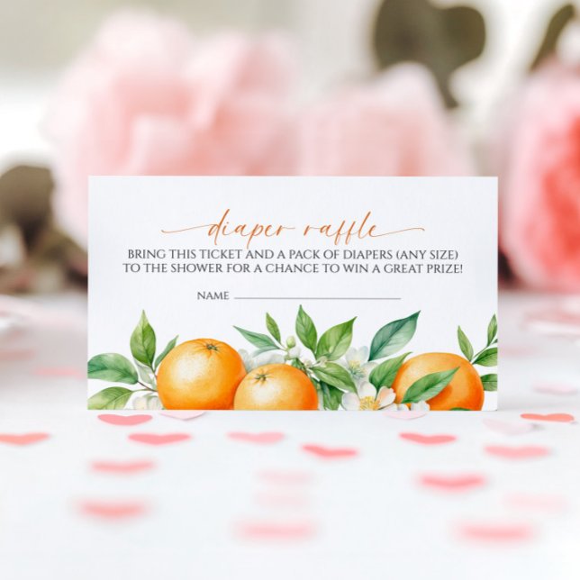 Carte D'accompagnement Élégant raffle à couches florales orange (Créateur téléchargé)