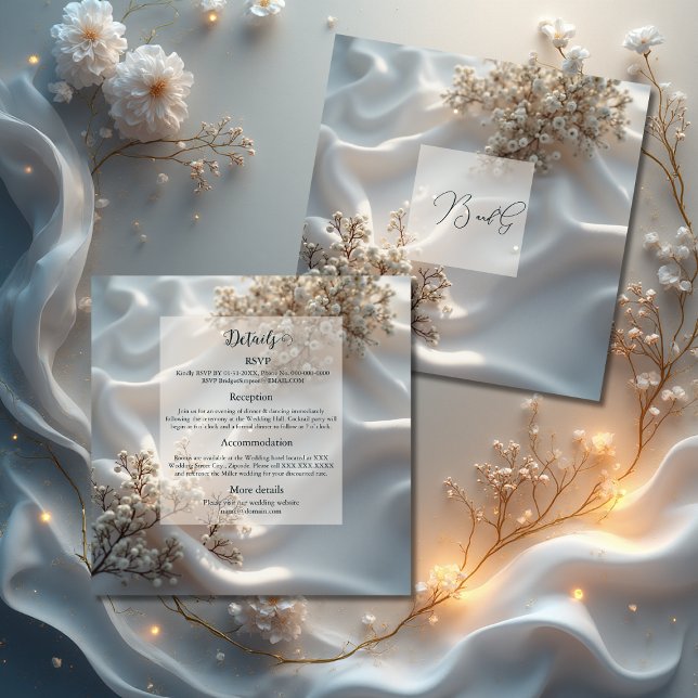 Carte D'accompagnement Elegant romantic babys breath floral wedding (Créateur téléchargé)