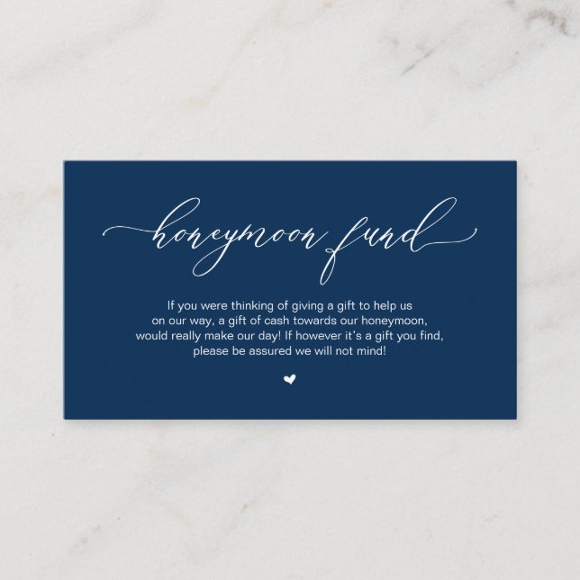 Carte D'accompagnement Élégant romantique, Fonds de lune de miel Mariage  (Devant)