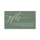 Élégant romantique, Une note cadeaux, argent compt