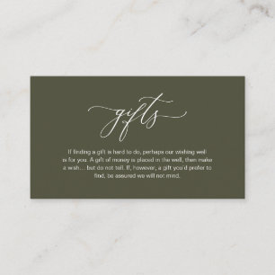 Carte D'accompagnement Élégant Romantique, Une note sur les cadeaux, Vert